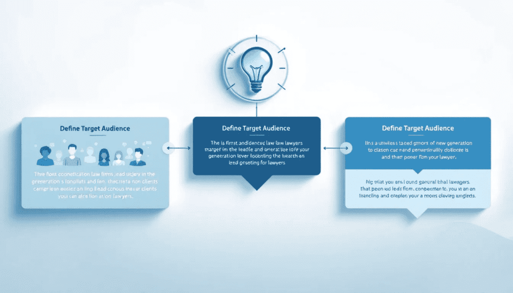 The lead generation process for lawyers, highlighting the steps involved.