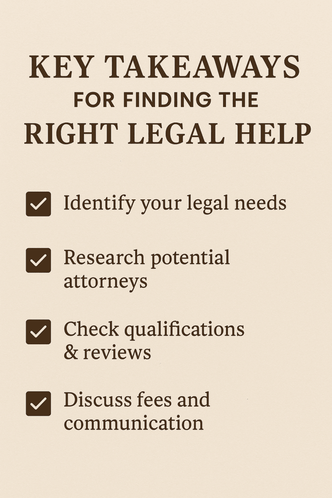 Key Takeaways for Finding the Right Legal Help