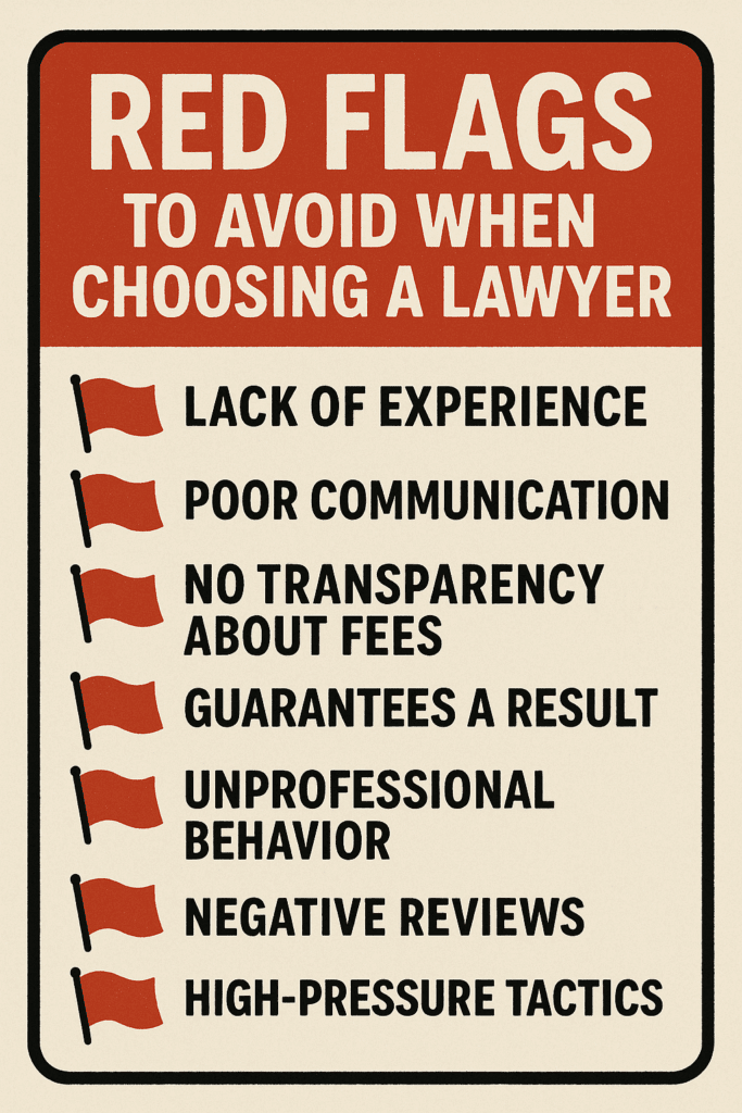 Red Flags to Avoid When Choosing a Lawyer