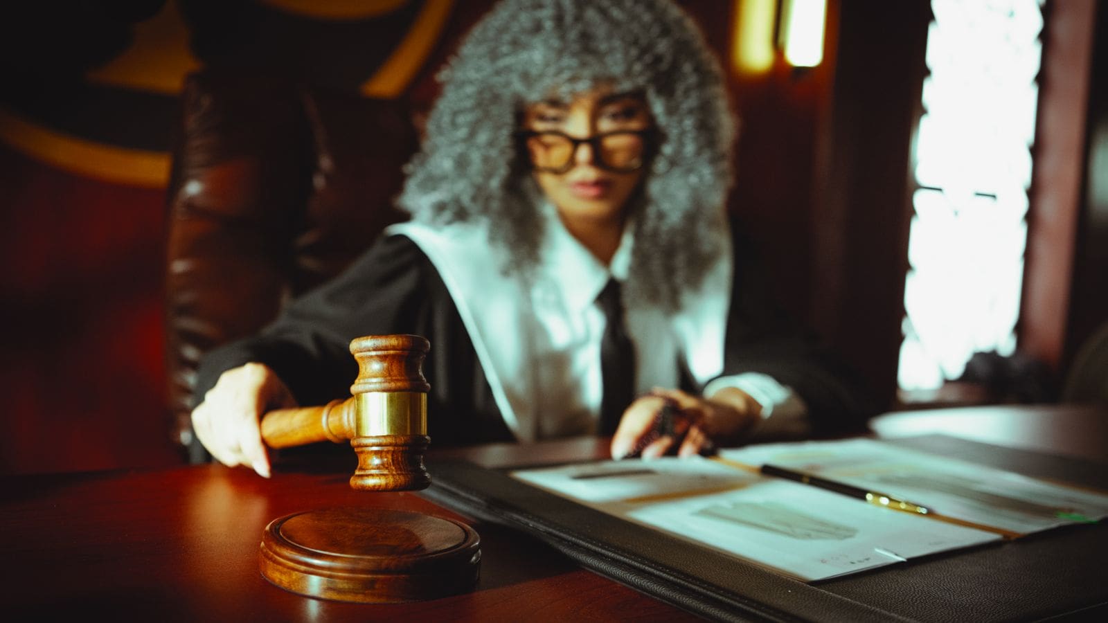 A gavel and courtroom setting representing a Burrillville, Rhode Island personal injury case